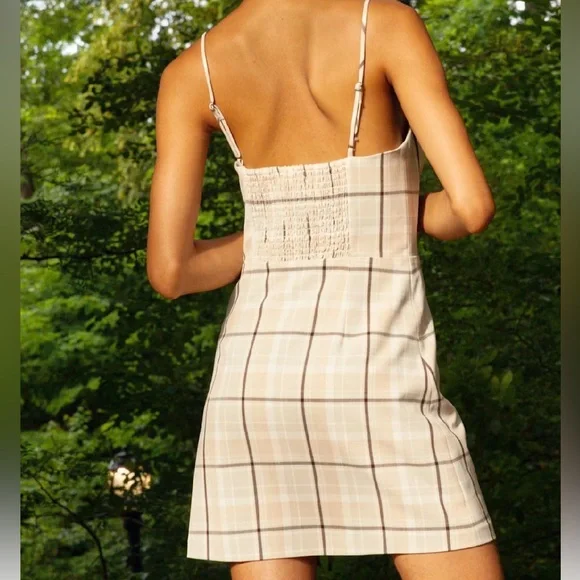 ARITZIA Wilfred New Classic Plaid Mini Dress Size 4 Summer - Picture 2 of 14
